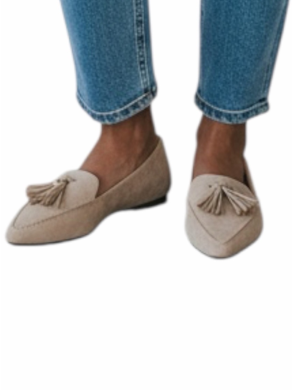 Rollasole Women’s Roll Up Ballet Flats W/Tassells In Tan Size 9.5 - 10.5 NWOT
